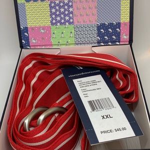 NWT Vineyard Vines Sailors Stripe ribbon belt XXL